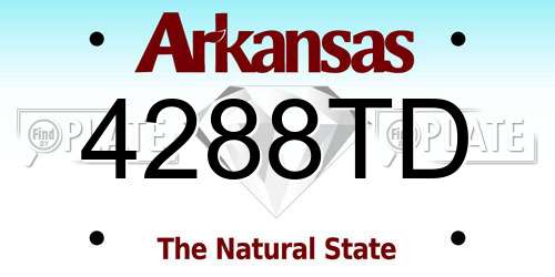 4288TD Arkansas License Plate