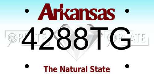 4288TG Arkansas License Plate