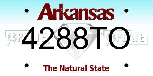 4288TO Arkansas License Plate