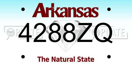 4288ZQ Arkansas License Plate