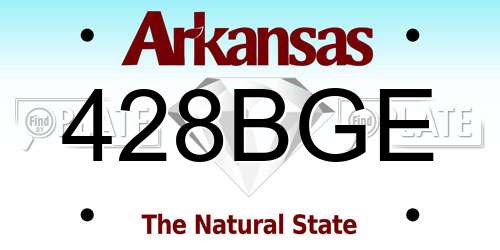 428BGE Arkansas License Plate