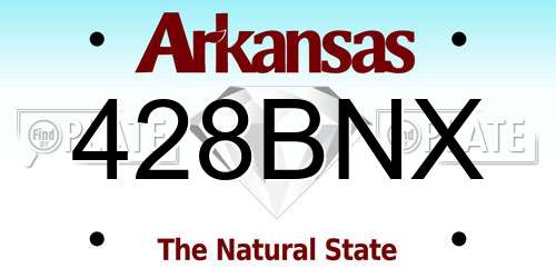 428BNX Arkansas License Plate