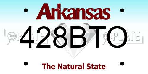 428BTO Arkansas License Plate