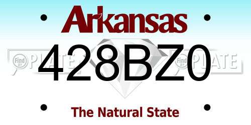 428BZ0 Arkansas License Plate