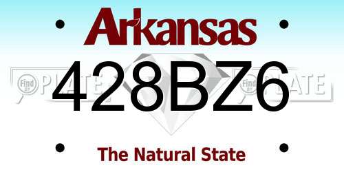 428BZ6 Arkansas License Plate