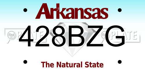 428BZG Arkansas License Plate