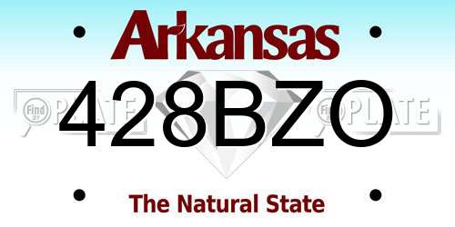428BZO Arkansas License Plate