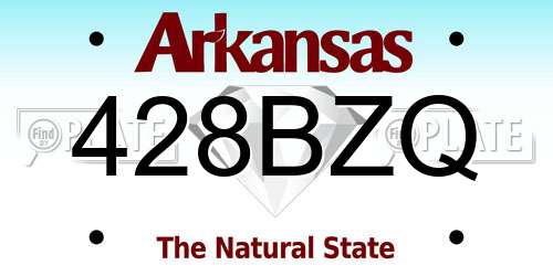 428BZQ Arkansas License Plate
