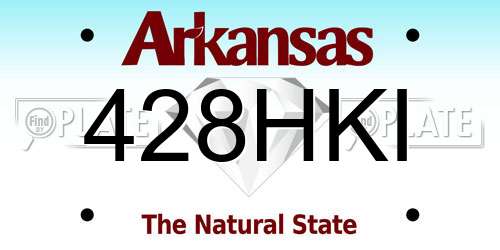 428HKI Arkansas License Plate