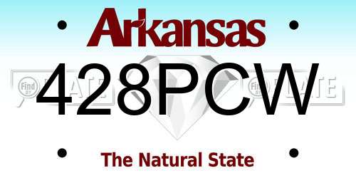 428PCW Arkansas License Plate