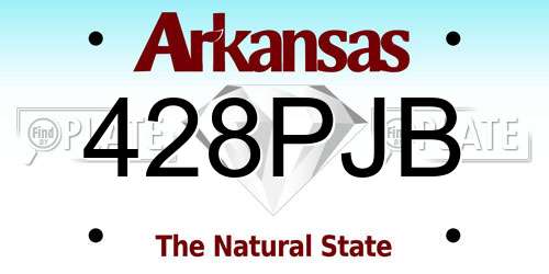 428PJB Arkansas License Plate