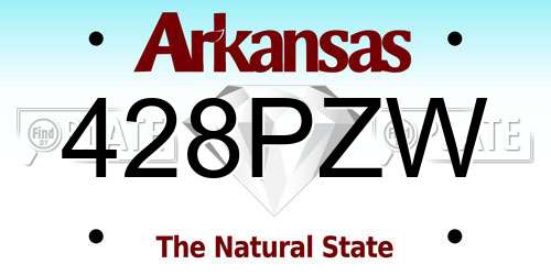 428PZW Arkansas License Plate