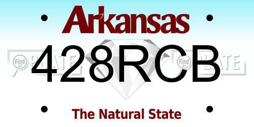 428RCB Arkansas License Plate