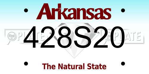 428S20 Arkansas License Plate