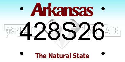 428S26 Arkansas License Plate