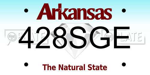 428SGE Arkansas License Plate