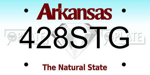 428STG Arkansas License Plate