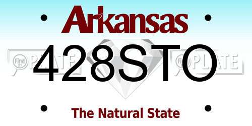 428STO Arkansas License Plate