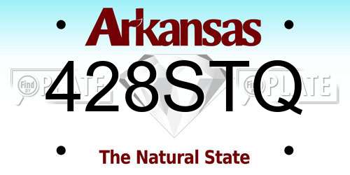 428STQ Arkansas License Plate