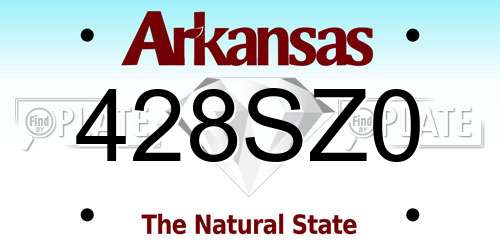 428SZ0 Arkansas License Plate