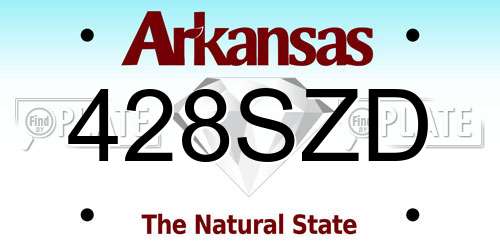 428SZD Arkansas License Plate