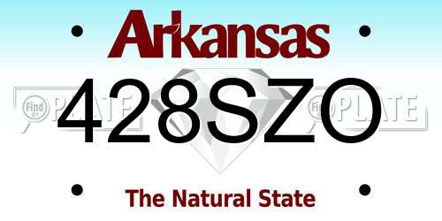 428SZO Arkansas License Plate
