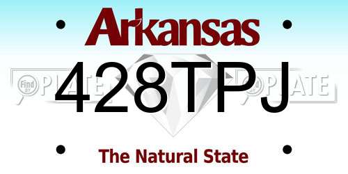 428TPJ Arkansas License Plate