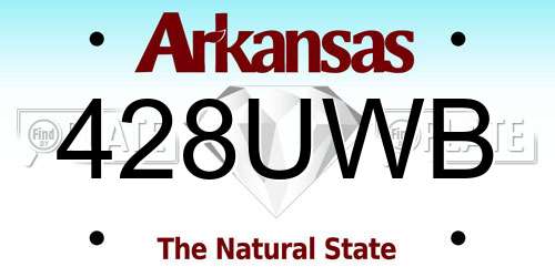 428UWB Arkansas License Plate