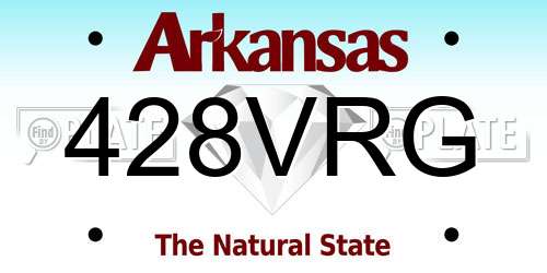 428VRG Arkansas License Plate