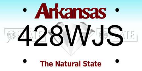 428WJS Arkansas License Plate