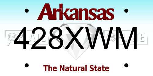 428XWM Arkansas License Plate