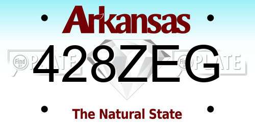 428ZEG Arkansas License Plate