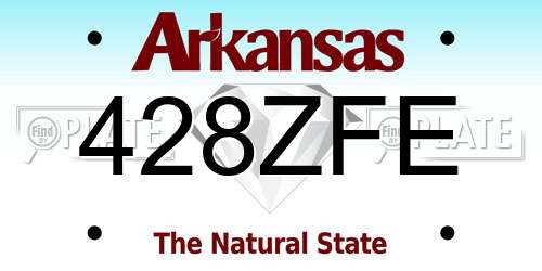 428ZFE Arkansas License Plate