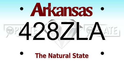 428ZLA Arkansas License Plate