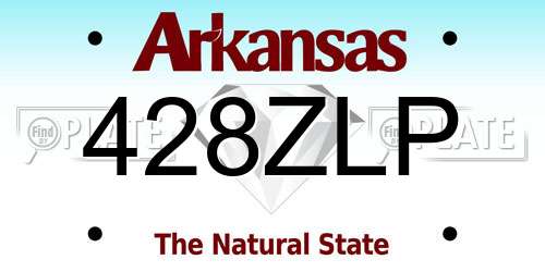 428ZLP Arkansas License Plate