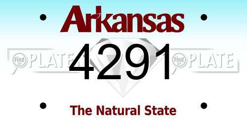 4291 Arkansas License Plate