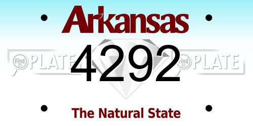 4292 Arkansas License Plate