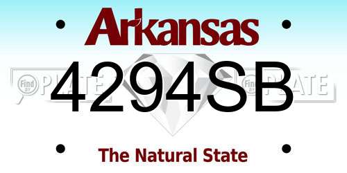 4294SB Arkansas License Plate
