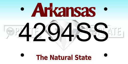 4294SS Arkansas License Plate