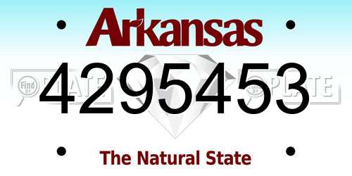 4295453 Arkansas License Plate