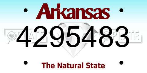 4295483 Arkansas License Plate