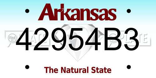 42954B3 Arkansas License Plate