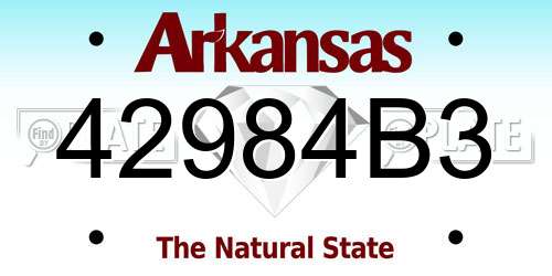 42984B3 Arkansas License Plate