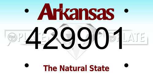 429901 Arkansas License Plate