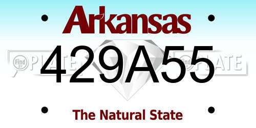 429A55 Arkansas License Plate