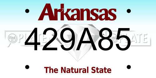 429A85 Arkansas License Plate