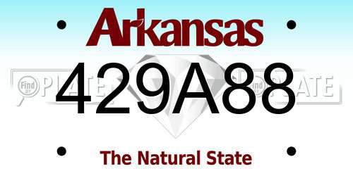 429A88 Arkansas License Plate