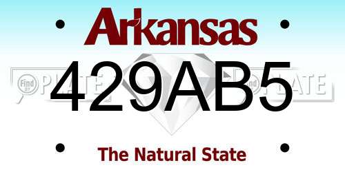 429AB5 Arkansas License Plate