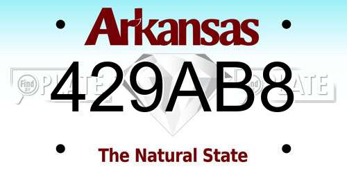 429AB8 Arkansas License Plate