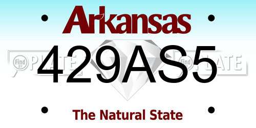429AS5 Arkansas License Plate